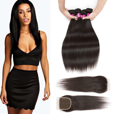 Brazilian Virgin Human Hair Straight 4 Bundles with Free Part Closure Unprocessed Human Hair Extensions Bundles with Closure
Brazilian Virgin Human Hair Straight 4 Bundles with Free Part Closure Unprocessed Human Hair Extensions Bundles with Closure