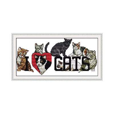 DIY Handmade Needlework Counted Cross Stitch Set Embroidery Kit 14CT Love Cats Pattern Cross Stitching 38 19cm Home Decoration
DIY Handmade Needlework Counted Cross Stitch Set Embroidery Kit 14CT Love Cats Pattern Cross Stitching 38 19cm Home Decoration