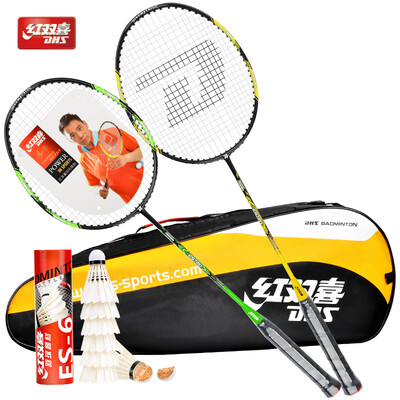 Double Happiness DHS Men&women Training Badminton racket 2 Pack Carbon badminton racket set E-ES720 Send bag 6 ball 
Double Happiness DHS Men&women Training Badminton racket 2 Pack Carbon badminton racket set E-ES720 Send bag 6 ball