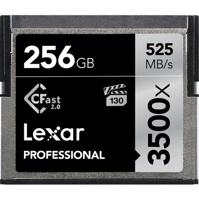 Lexar 256GB read 525MBs write 445MBs CFast 20 memory card 3500x VPG-130 for HD cameras
Lexar 256GB read 525MBs write 445MBs CFast 20 memory card 3500x VPG-130 for HD cameras