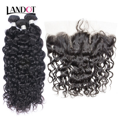 8A Indian Water Wave Virgin Hair With Lace Frontal Closure 3 Bundles Wet And Wavy Curly Human Hair Weaves And Closures 4 Pcs Lot
8A Indian Water Wave Virgin Hair With Lace Frontal Closure 3 Bundles Wet And Wavy Curly Human Hair Weaves And Closures 4 Pcs Lot