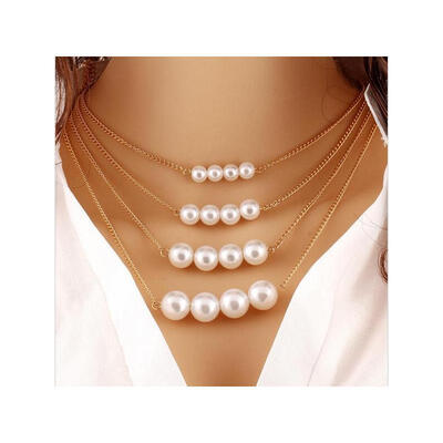Trendy Multilayer Link Chain Necklace Alloy Plated Gold Big White Pearl Neckalce Summer Fashion Jewelry Body Chain WomenN382
Trendy Multilayer Link Chain Necklace Alloy Plated Gold Big White Pearl Neckalce Summer Fashion Jewelry Body Chain WomenN382