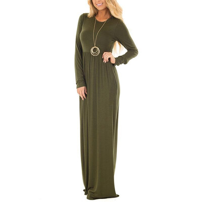 Ruiyige 2018 spring Women Vintage Solid Full Sleeve O-Neck Tunic Elastic Long Maxi Dresses With Pockets Feminino Elegant Robes
Ruiyige 2018 spring Women Vintage Solid Full Sleeve O-Neck Tunic Elastic Long Maxi Dresses With Pockets Feminino Elegant Robes