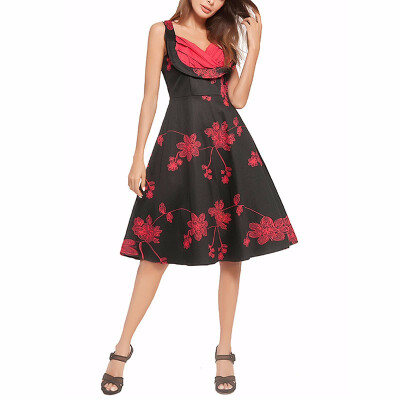 BOFUTE New Europe America Womens Dresses Tube Top Contrast Color Printing V-Neck Hepburn Big Pendulum Dress A0016
BOFUTE New Europe America Womens Dresses Tube Top Contrast Color Printing V-Neck Hepburn Big Pendulum Dress A0016