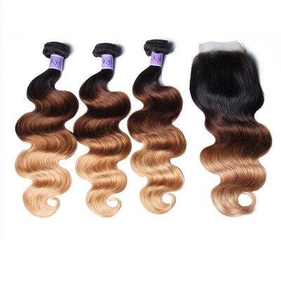 UNice Hair Kysiss Virgin Series Ombre Body Wave 3 Bundles With Closure T1B427 Human Hair With Closures Malaysian Hair Bundles
UNice Hair Kysiss Virgin Series Ombre Body Wave 3 Bundles With Closure T1B427 Human Hair With Closures Malaysian Hair Bundles