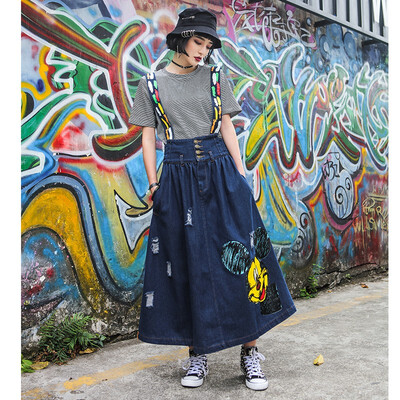 2018 New Fashion Loose Spring Women Harajuku Style Denim Strap Dress Simple T-shirts Two Piece Women Sets
2018 New Fashion Loose Spring Women Harajuku Style Denim Strap Dress Simple T-shirts Two Piece Women Sets