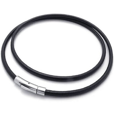 Hpolw New Trendy Jewelry Black Genuine Leather Cord Necklace Rope Chain with Mens&Women 316L Stainless Steel ClaspSpring buckle 3mm Vintage CasualSporty 14-30 inch Necklace
Hpolw New Trendy Jewelry Black Genuine Leather Cord Necklace Rope Chain with Mens&Women 316L Stainless Steel ClaspSpring buckle 3mm Vintage CasualSporty 14-30 inch Necklace