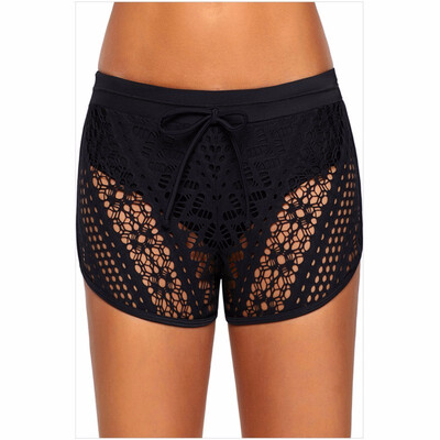 Weis New Hawaiian Vacation Black High Waist Straps Openwork Lace Four-Legged Swim Trunks 410572
Weis New Hawaiian Vacation Black High Waist Straps Openwork Lace Four-Legged Swim Trunks 410572