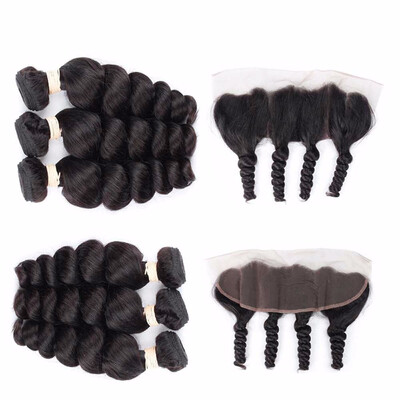HCDIVA Indian Virgin Hair Loose Wave Ear to Ear Lace Frontal Closure with 3 Bundle Human Hair Extension Natural Black Loose Deep
HCDIVA Indian Virgin Hair Loose Wave Ear to Ear Lace Frontal Closure with 3 Bundle Human Hair Extension Natural Black Loose Deep