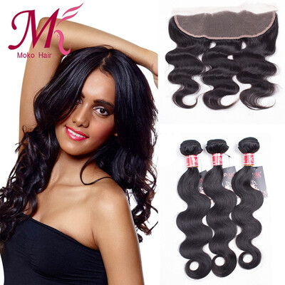 Moko Hair Brazilian 3 Bundles Body Wave with Lace Frontal Body Wave with 13x4 Closure Virgin Human Hair Weave with Closure
Moko Hair Brazilian 3 Bundles Body Wave with Lace Frontal Body Wave with 13x4 Closure Virgin Human Hair Weave with Closure