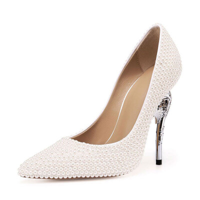 Fashion womens shoes Silver hippocampal heel Pearl High heel single shoe Wedding shoe banquet late ceremony high heels
Fashion womens shoes Silver hippocampal heel Pearl High heel single shoe Wedding shoe banquet late ceremony high heels
