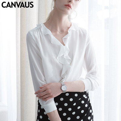 CANVAUS New Spring Autumn Women Silk White Blouse Tops Sexy Slim V-neck Long Sleeve Shirt Blusas
CANVAUS New Spring Autumn Women Silk White Blouse Tops Sexy Slim V-neck Long Sleeve Shirt Blusas