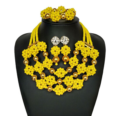 Handmade Yellow Multilayer Beaded Necklace African Wedding Beads Bridal Jewelry Set Women Party Nigerian Crystal Jewelry Set
Handmade Yellow Multilayer Beaded Necklace African Wedding Beads Bridal Jewelry Set Women Party Nigerian Crystal Jewelry Set