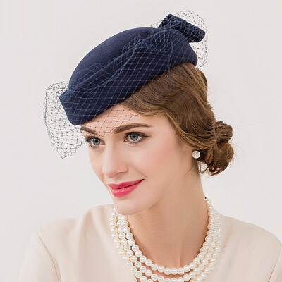 New Arrival Vintage Wedding Cap England Women Wool Beret Hat Dotted Veil Mesh Fedora Hat Ladies Church Fedora Caps B-7547
New Arrival Vintage Wedding Cap England Women Wool Beret Hat Dotted Veil Mesh Fedora Hat Ladies Church Fedora Caps B-7547