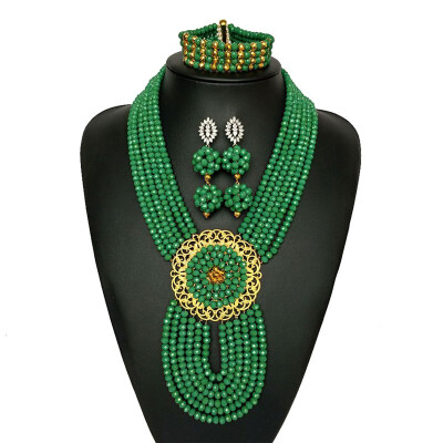 Fashion Trend Nigerian Wedding Crystal Jewelry Set For Women Green African Beads Jewelry India Bridal Costume Necklace Set
Fashion Trend Nigerian Wedding Crystal Jewelry Set For Women Green African Beads Jewelry India Bridal Costume Necklace Set