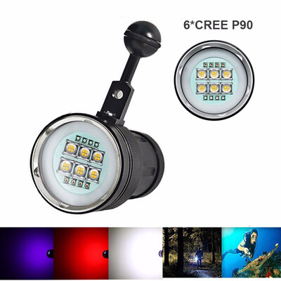 LED diving tactical flashlight Underwater 100m waterproof 20000Lumens 6x XHP90 4xRed4x Purple photography Video fill light
LED diving tactical flashlight Underwater 100m waterproof 20000Lumens 6x XHP90 4xRed4x Purple photography Video fill light
