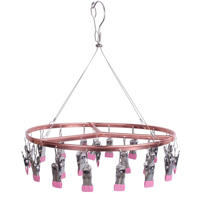 multi-clip stainless steel drying socks hanger drying rack hanger cute powder 22 clip S-Y816
multi-clip stainless steel drying socks hanger drying rack hanger cute powder 22 clip S-Y816