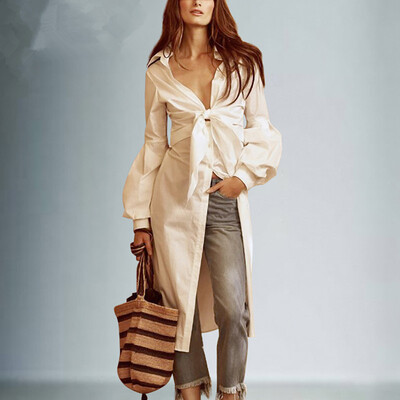 Bow Long Shirts Female Lace Up Tunic Deep V Necck Lantern Sleeve White Shirt 2018 Spring Sexy Fashion Clothing
Bow Long Shirts Female Lace Up Tunic Deep V Necck Lantern Sleeve White Shirt 2018 Spring Sexy Fashion Clothing