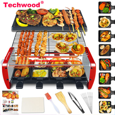Techwood electric grill non-stick electric baking pan smokeless electric oven household skewer machine iron plate barbecue pot GR-108 large size - luxury models
Techwood electric grill non-stick electric baking pan smokeless electric oven household skewer machine iron plate barbecue pot GR-108 large size - luxury models