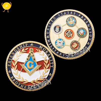 Masonic belief commemorative coin US five major army painted embossed coin gold-plated silver challenge coins collectibles
Masonic belief commemorative coin US five major army painted embossed coin gold-plated silver challenge coins collectibles