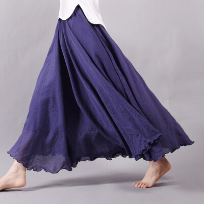 Linen Cotton Long Pleated Skirts Women Elastic Waist Maxi Skirts Beach Party Vintage Summer Skirts Faldas Saia
Linen Cotton Long Pleated Skirts Women Elastic Waist Maxi Skirts Beach Party Vintage Summer Skirts Faldas Saia