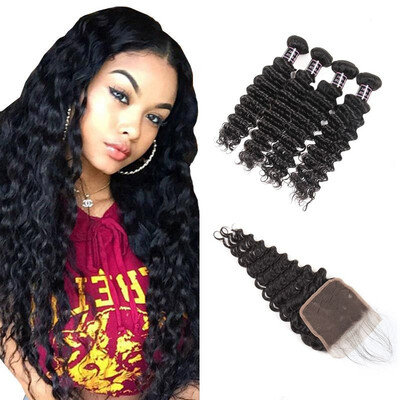 Ishow 7A Peruvian Deep Wave 4 Bundles With Lace Closure Baby Hair 100 Human Hair Bundles With Closure Hair Weave
Ishow 7A Peruvian Deep Wave 4 Bundles With Lace Closure Baby Hair 100 Human Hair Bundles With Closure Hair Weave