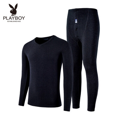 Playboy Mens Thermal Underwear Set V-neck Basic Thermal Underwear Mens Thick Autumn Clothes Long Pants Set Light Gray V-neck
Playboy Mens Thermal Underwear Set V-neck Basic Thermal Underwear Mens Thick Autumn Clothes Long Pants Set Light Gray V-neck