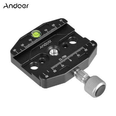 Andoer CL-70N 70mm Aluminum Alloy Quick Release QR Plate Clamp 38-inch with 14-inch Adapter & Bubble Level for Arca Swiss Benro
Andoer CL-70N 70mm Aluminum Alloy Quick Release QR Plate Clamp 38-inch with 14-inch Adapter & Bubble Level for Arca Swiss Benro