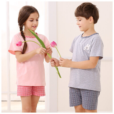 Red bean home pajamas girls soft cotton lattice cartoon short sleeve family paternity couple home service suit pink 16080
Red bean home pajamas girls soft cotton lattice cartoon short sleeve family paternity couple home service suit pink 16080