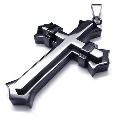 Hpolw 316L Stainless Steel Mens Religious Christian Jesus Cross Unique Design Necklace Pendant - Black & Silver 18-28 inches
Hpolw 316L Stainless Steel Mens Religious Christian Jesus Cross Unique Design Necklace Pendant - Black & Silver 18-28 inches