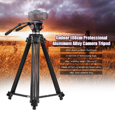 Andoer Professional Aluminum Alloy Video Camera Tripod with Dual Handled Fluid Hydraulic Head for Canon Nikon Sony DSLR Camera Cam
Andoer Professional Aluminum Alloy Video Camera Tripod with Dual Handled Fluid Hydraulic Head for Canon Nikon Sony DSLR Camera Cam