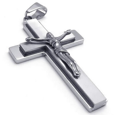 Hpolw Stainless Steel 925 Sterling Silver Jesus Crucifix Cross Mens Womens Necklace Pendant with 18-26 inch Chain
Hpolw Stainless Steel 925 Sterling Silver Jesus Crucifix Cross Mens Womens Necklace Pendant with 18-26 inch Chain