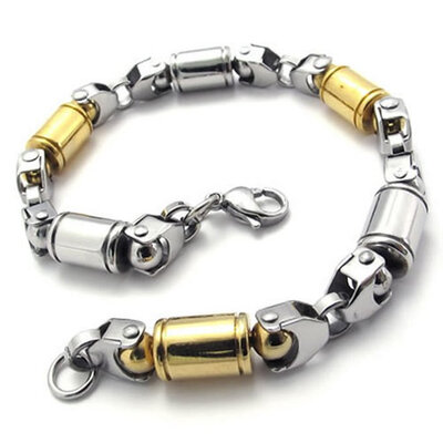 Hpolw Gold&Silver Stainless Steel Circular geometry Link Men's Lobster Clasps Bracelet,8mm(0.31") Length: 8.85"(22.5cm
Hpolw Gold&Silver Stainless Steel Circular geometry Link Men's Lobster Clasps Bracelet,8mm(0.31") Length: 8.85"(22.5cm