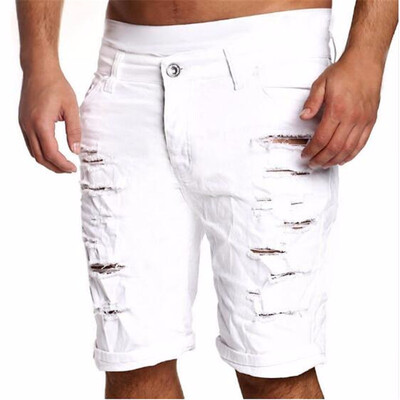 Fashion Ripped Hole Denim Shorts Men Black White Slim Skinny Straight Casual Jeans Shorts Men Vintage Low Waist short homme
Fashion Ripped Hole Denim Shorts Men Black White Slim Skinny Straight Casual Jeans Shorts Men Vintage Low Waist short homme