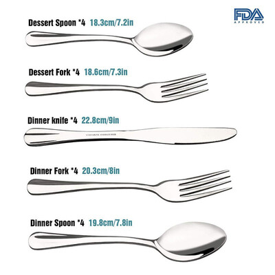 Dinnerware Set Stainless Steel Cutlery Set Tableware Flatware Spoon Knife Fork Sets Western Salad Spoon Kitchen Tool Gift Party
Dinnerware Set Stainless Steel Cutlery Set Tableware Flatware Spoon Knife Fork Sets Western Salad Spoon Kitchen Tool Gift Party
