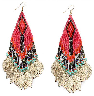 Idealway Bohemian New Fashion 3 Colors Green Pink Colorful Resin Seed Beads Leaves Tassel Long Hook Drop Earrings Women Jewely
Idealway Bohemian New Fashion 3 Colors Green Pink Colorful Resin Seed Beads Leaves Tassel Long Hook Drop Earrings Women Jewely