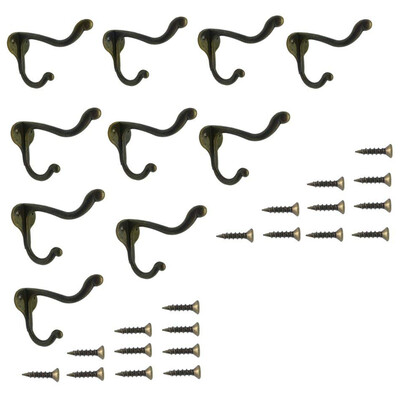 UpperX 10 Pcs Vintage Bronze Single Coat Hooks Wall Mounted Single Hat Towel Clothes Hooks Hangers for Bath Kitchen Garage
UpperX 10 Pcs Vintage Bronze Single Coat Hooks Wall Mounted Single Hat Towel Clothes Hooks Hangers for Bath Kitchen Garage