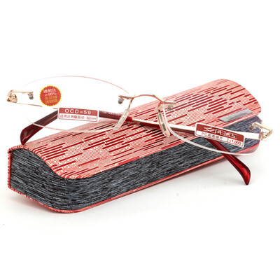 Sunset red reading glasses women fashion frameless business PC high through glasses glasses BX5208 300 degrees
Sunset red reading glasses women fashion frameless business PC high through glasses glasses BX5208 300 degrees