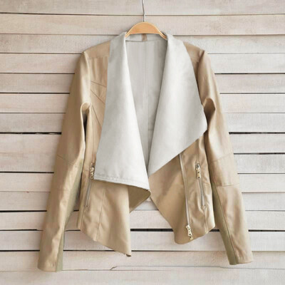 Fashion Vintage Women Jacket PU Leather Patchwork Zipper Pocket Slim Short Motorcycle Coat Outerwear
Fashion Vintage Women Jacket PU Leather Patchwork Zipper Pocket Slim Short Motorcycle Coat Outerwear