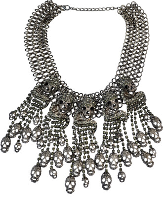 Idealway 2016 Fashion New Exaggerated Alloy 2 Colors Silver Gun Black Thick Chain Crystal Skull Heads Tassel Statement Chunky Choker Necklace Women Jewelry
Idealway 2016 Fashion New Exaggerated Alloy 2 Colors Silver Gun Black Thick Chain Crystal Skull Heads Tassel Statement Chunky Choker Necklace Women Jewelry