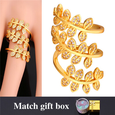 U7 Big Leaves Rings For Women 2016 Fashion Jewelry 18K Gold/Platinum Plated Zirconia Plant Crystal Cocktail Ring Adjustable
U7 Big Leaves Rings For Women 2016 Fashion Jewelry 18K Gold/Platinum Plated Zirconia Plant Crystal Cocktail Ring Adjustable