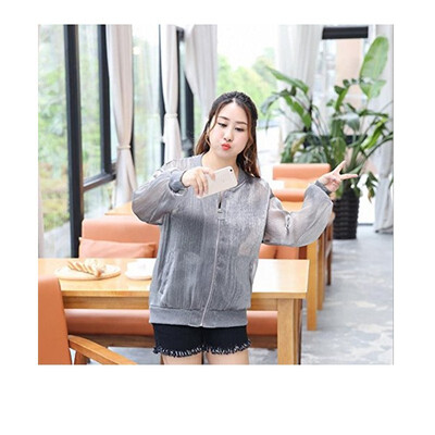YIXUANWEIER2017 new casual loose wild thin baseball uniform large size womens metal ice silk texture new short coat jacket jacket
YIXUANWEIER2017 new casual loose wild thin baseball uniform large size womens metal ice silk texture new short coat jacket jacket
