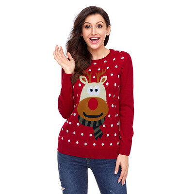 PREISEI 2018 Autumn Winter Sweet Casual Reindeer Polka Dot Pullover O-Neck Long Sleeve Straight Christmas Sweater Women PR27695
PREISEI 2018 Autumn Winter Sweet Casual Reindeer Polka Dot Pullover O-Neck Long Sleeve Straight Christmas Sweater Women PR27695