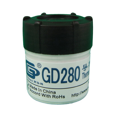 GD Brand GD280 Thermal Paste Grease Silicone Heat Sink Compound White Net Weight 30 Grams For CPU Cooler Fan Can Packaging CN30
GD Brand GD280 Thermal Paste Grease Silicone Heat Sink Compound White Net Weight 30 Grams For CPU Cooler Fan Can Packaging CN30