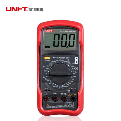 UNI-T UT53 Digital Multimeter Volt Amp Ohm Capacitance Resistance Voltage Current Meter Tester Ammeter Voltmeter Multimeter
UNI-T UT53 Digital Multimeter Volt Amp Ohm Capacitance Resistance Voltage Current Meter Tester Ammeter Voltmeter Multimeter