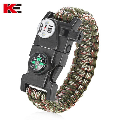 EMAK Outdoor Multifunctional Paracord Bracelet Scraper LED Light Whistle Flint Compass Survival Tool Multi-functional emergency ro
EMAK Outdoor Multifunctional Paracord Bracelet Scraper LED Light Whistle Flint Compass Survival Tool Multi-functional emergency ro