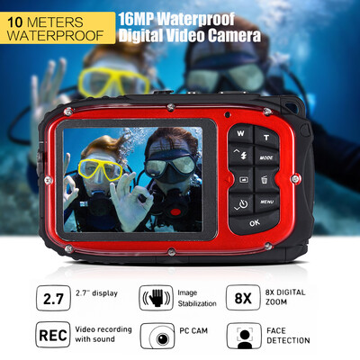 16MP 27" LCD Waterproof Digital Video Camera Mini Camcorder DV Underwater Max 10M Diving 8X Digital Zooming Face Detection
16MP 27" LCD Waterproof Digital Video Camera Mini Camcorder DV Underwater Max 10M Diving 8X Digital Zooming Face Detection