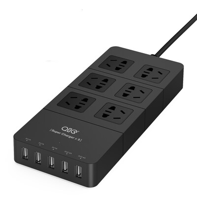 QIC HP6A5U Smart 5USB Charging 8A6 15 Meter Socket Lightning SurgeOverload Protection StripPatch BoardTerminal BoardTray Black
QIC HP6A5U Smart 5USB Charging 8A6 15 Meter Socket Lightning SurgeOverload Protection StripPatch BoardTerminal BoardTray Black