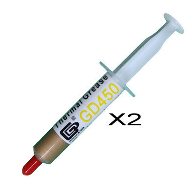 GD Brand 2 Pieces GD450 Thermal Paste Grease Silicone Heat Sink Compound Golden Net Weight 7 Grams For CPU Cooler Fan Syringe SY7
GD Brand 2 Pieces GD450 Thermal Paste Grease Silicone Heat Sink Compound Golden Net Weight 7 Grams For CPU Cooler Fan Syringe SY7