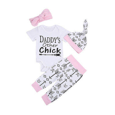 Newborn Baby Girls Short Sleeve Romper TopsPants Leggings Hat Outfits Set 4pcs
Newborn Baby Girls Short Sleeve Romper TopsPants Leggings Hat Outfits Set 4pcs